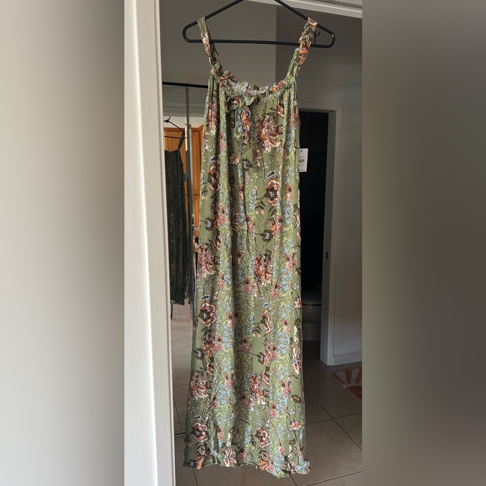 O’Neil green sage adjustable maxi dress